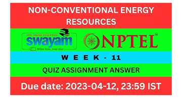 Non-conventional Energy Resources || NPTEL || Week-11 Assignment Answer ||