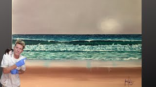 Overcast Beach Scene in Acrylic. #538