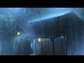 Goodbye Stress to Sleep Instantly with Heavy Rain &amp; Thunder on Old Metal Roof in Rainforest at Night