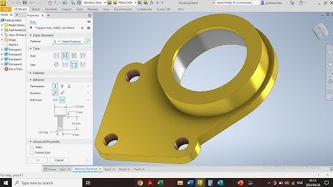 STEP BY STEP DRAWING A PACKING GLAND WITH CAD, UNISA CAD161S 2019, Inventor Tutorial, AutoCAD Tut.