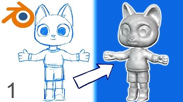 Modeling cartoon cat in Blender - 1 - Sculpting