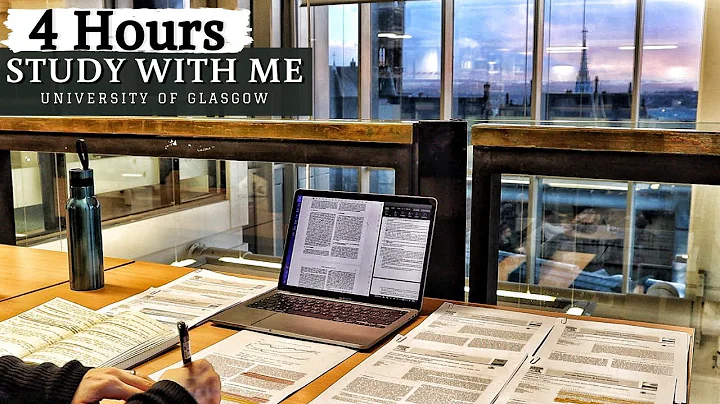 4 HOUR STUDY WITH ME at the LIBRARY | University of Glasgow|Background noise, 10 min break, no music
