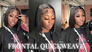FRONTAL QUICKWEAVE | BOB CUT HAIR TUTORIAL
