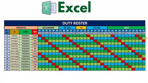 How to create duty Roster in excel #dutyroster #shiftschedule #excel #dutyrosterinexcel