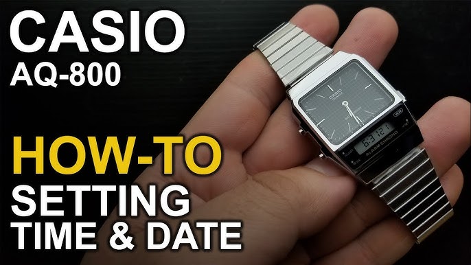 AQ800E) How Alarms, Dual Time, Set AQ-800 Date, Digital (Analog, Time, YouTube To Stopwatch AQ-800E - Casio