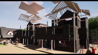 Visualization of the Structural Elements of a 2 Storey Building(Slow Camera movement)