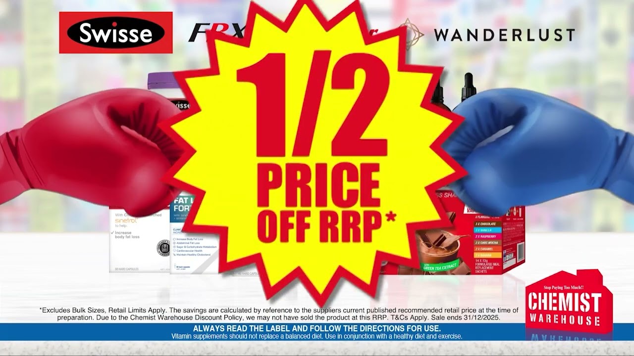 SHOP THE BOXING DAY 1/2 PRICE VITAMINS SALE AT CHEMIST WAREHOUSE!
