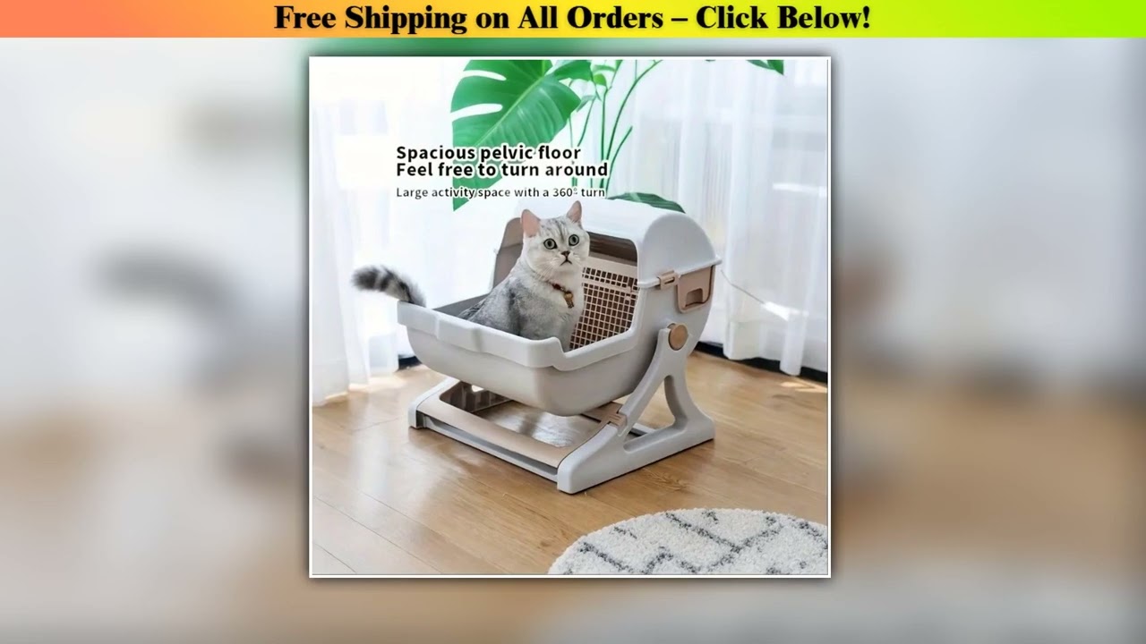 Automatic Cat Litter Box No Electric Needed | Self-Cleaning Non-Electric Litter Tray with No