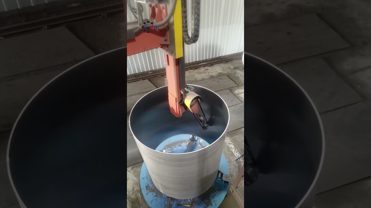 Steel tank shell inside polishing machine from XYD Industries