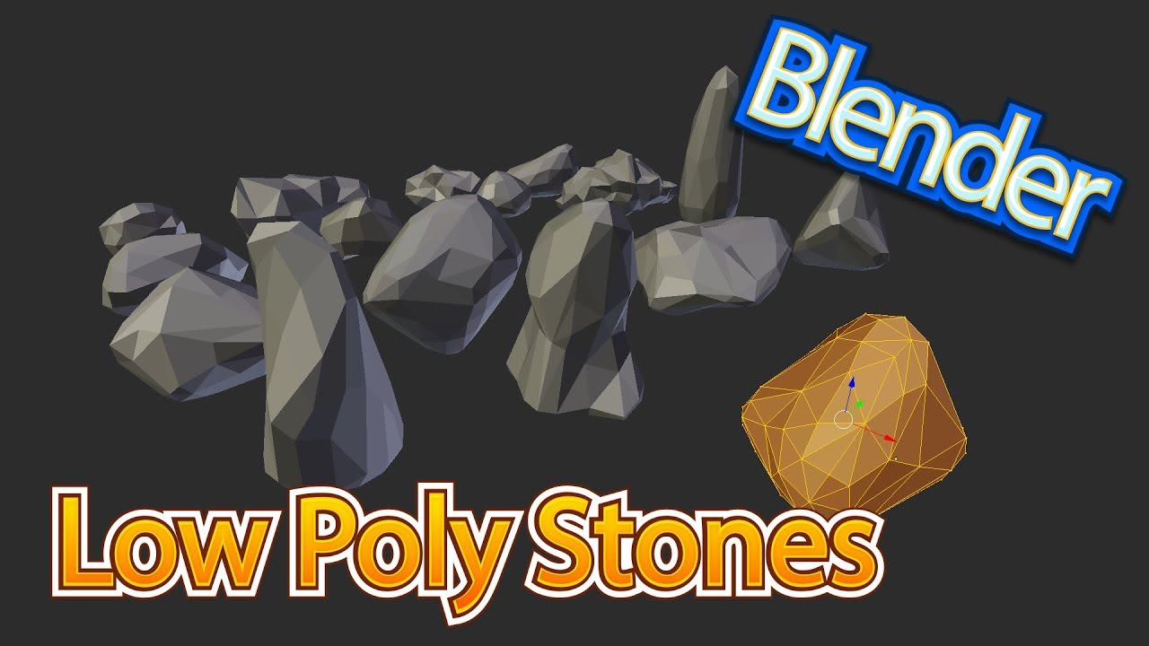 Low Poly Stones In Blender Youtube - low poly rocks tutorial roblox studio blender youtube