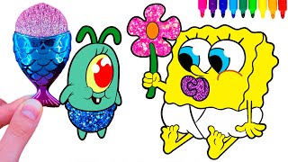 🌸 BABY Sponge Bob and BABY Plankton Drawing! 👶