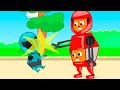 Cats Family in English - Robot Villain Cartoon for Kids