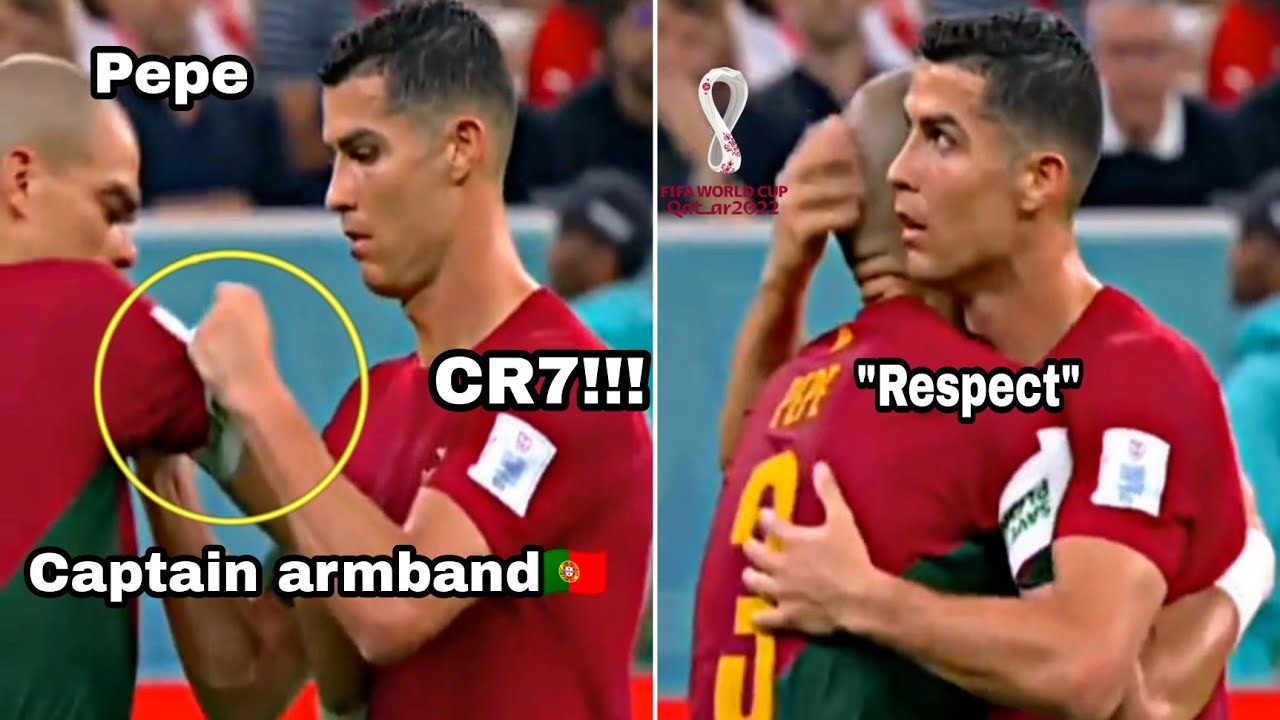 👀Cristiano Ronaldo Giving Captain Armband to Pepe after substitute 👏🇵🇹
