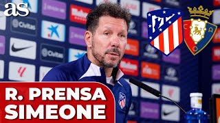 ATLÉTICO DE MADRID - OSASUNA | Simeone, rueda de prensa COMPLETA