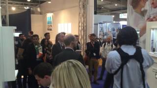 NPD Director talking to a tour of CPhI visitors about our pharmaceutical packaging innovations
