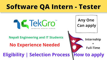 No Experience Required 🔴Software Quality Assurance-Tester 🔴Internship + Fulltime | Nepali Students
