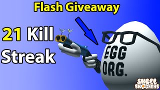 Flash Giveaway + 21 Kill Streak! | Shell Shockers