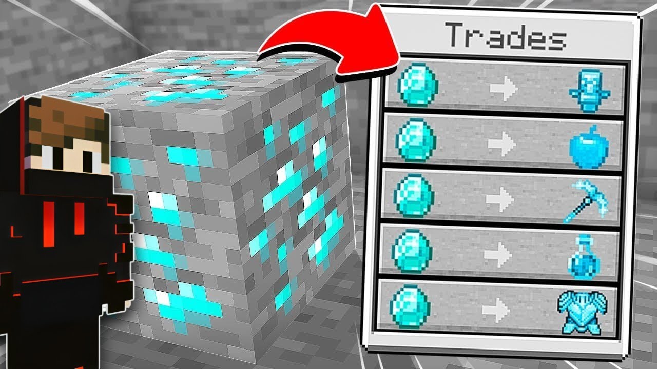Minecraft, But Blocks Trade OP Items YouTube