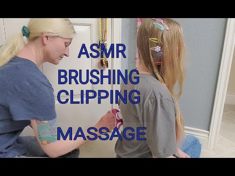 ASMR (LO-FI) [REAL PERSON] & YOU Hair Brushing/ Clipping / Massage