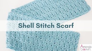 Shell Stitch Scarf Crochet Pattern | Easy Crochet Scarf Tutorial