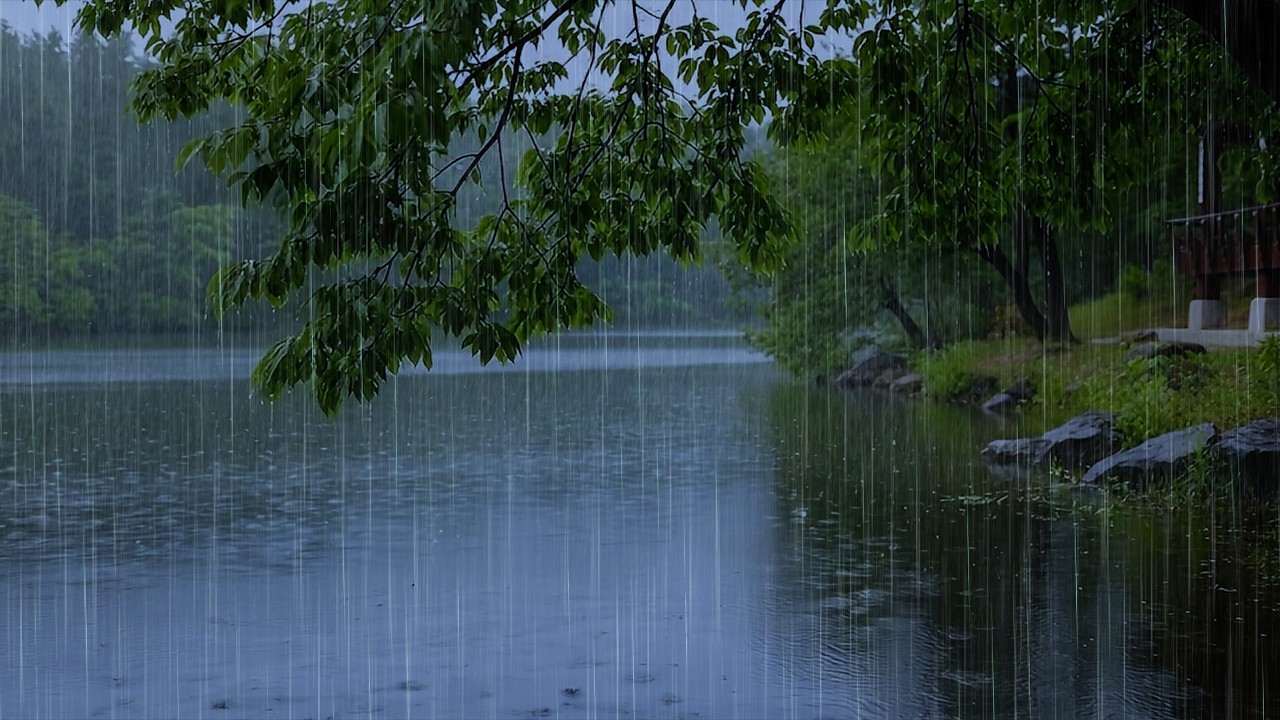Overthinking at Night? This Gentle Rain to Quiet Your Mind Fast | ASMR Rain on Lake to Sleeping