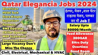 Qatar Elegancia Jobs 2024 | Direct Interview | Free Food | Employment Visa | Large Vacancy