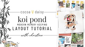 June 2022 "Koi Pond" Modern Memory Keeping  Layouts with Christine from Cocoa Daisy