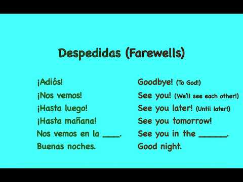 Greetings and Farewells in Spanish - YouTube