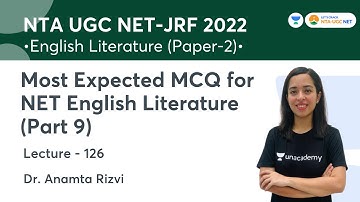 Most Expected MCQ for NET English Literature - Part 9 | MCQ | UGC NET-JRF 2022 | Dr. Anamta Rizvi