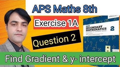 Exercise1AQuestion 2 IIAPS Maths 8thI New Secondary Mathematics Book 2I find Gradient & Y- intercept