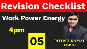 4PM : Revision Checklist | Work Power Energy | #PIYUSH #Unacademey #NEET #JEE
