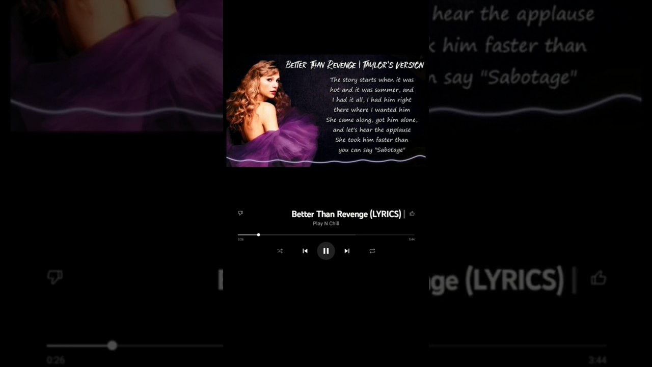 Watch Better Than Revenge (Lyrics) Taylor's Version | Speak Now 2023 ☆ #taylorswift on YouTube Watch Better Than Revenge (Lyrics) Taylor's Version | Speak Now 2023 ☆ #taylorswift on YouTube