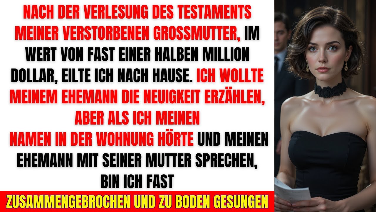 Ich stand vor unserer Wohnungstür und wollte meinem Mann die Neuigkeit erzählen, dass meine Großmutter mir eine halbe Million Dollar hinterlassen hat. Doch dann hörte ich seine Stimme und die...