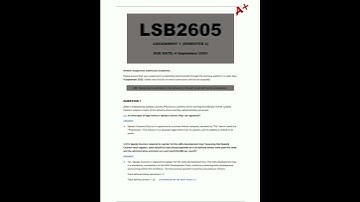 LSB2605 Assignment 1 Semester 2 Due 4 September 2023