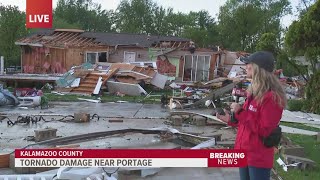 A look at a mobile home park in Portage, Michigan following 7 confirmed tornadoes
