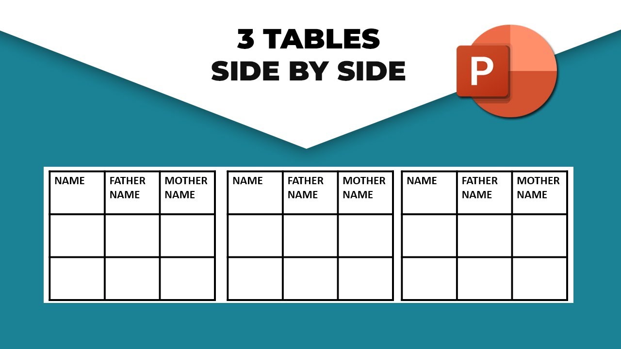 How to put three tables side by side in PowerPoint YouTube