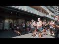 The nz team celebrating our womens sevens players gold medal