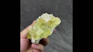 Video preview: Glassy Yellow Fluorite with Baryte — Beijing · 10.1 cm | Natural Mineral Specimen