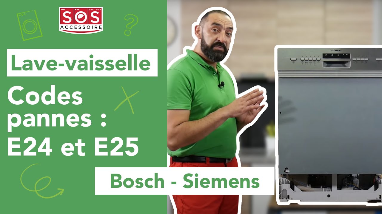 Pourquoi mon lave-vaisselle Bosch / Siemens / Neff / Viva affiche un code  panne E22 ? - L'atelier SOS Accessoire !