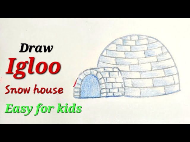 How to Draw a Igloo Step by Step | Igloo House Drawing Easy - YouTube