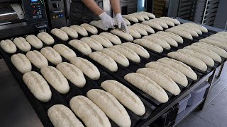 압도적인 크기! 푸짐한 마늘과, 비법 소스로 대박난 마늘 바게트 빵 / Mass production of overwhelming garlic bread