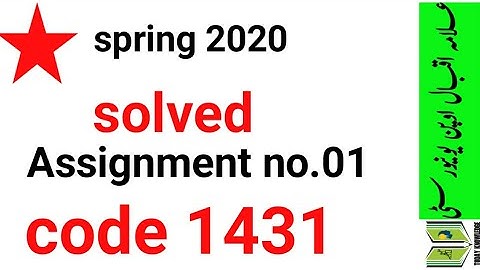 aiou solved assignment spring 2020 | code 1431 Assignment no.01