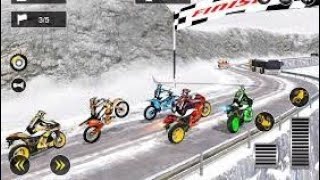 motorcycle dirt bike racing in snow mountain game screenshot 1