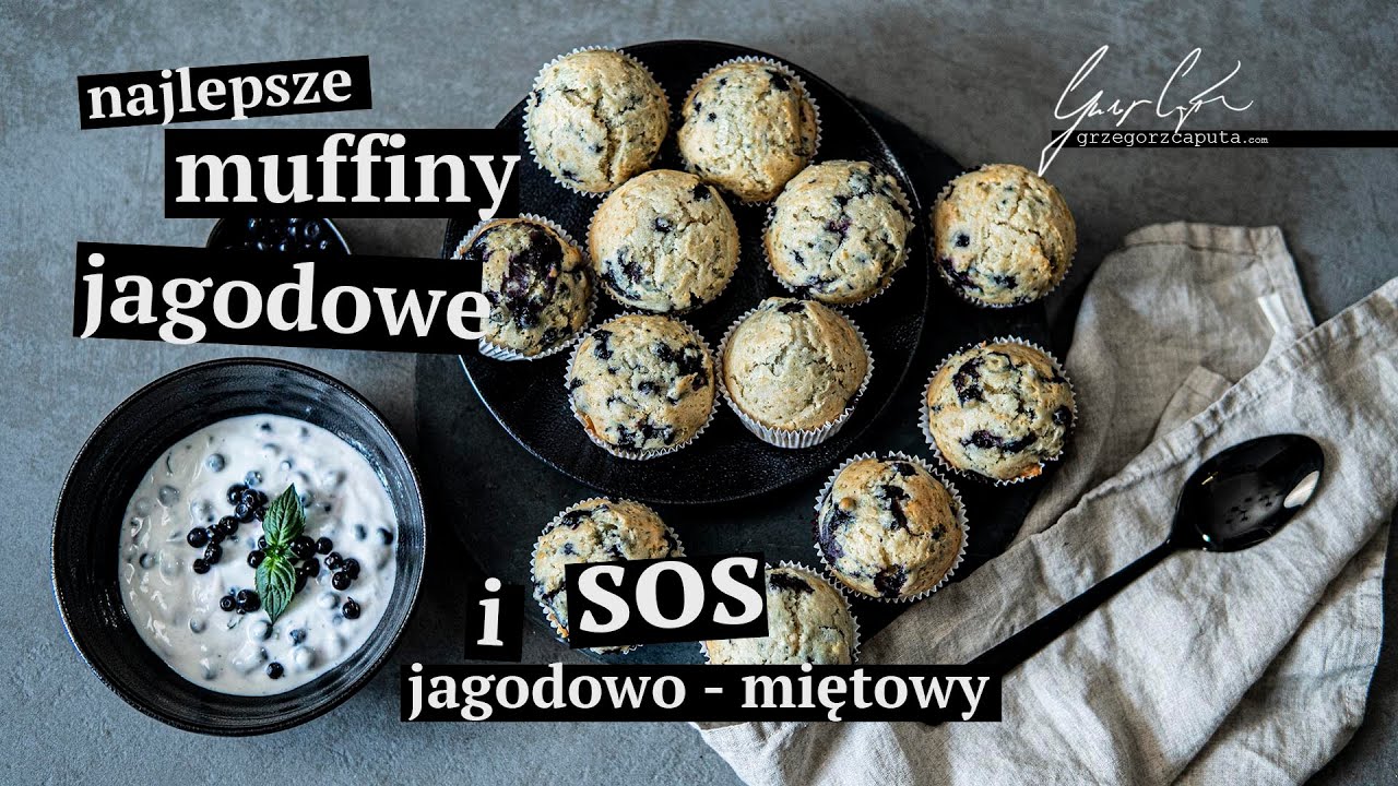 NAJLEPSZE MUFFINY JAGODOWE I SOS JAGODOWO MIĘTOWY - SZYBKI PRZEPIS NA BABECZKI