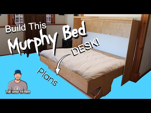 How to Build a Murphy Bed Desk DIY  - Study Bed NO KIT or HARDWARE - Murphy Bed DIY