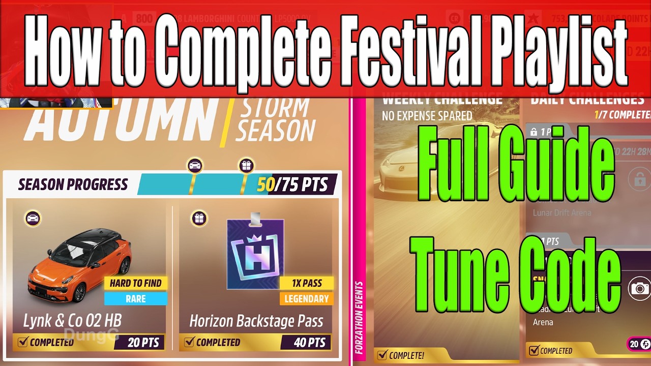 Forza Horizon 5 How to Complete Festival Playlist Autumn Season Series 56 Full Guide, Tune Code