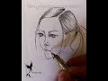 Female fashion face 3/4 view-hair-Fashion sketch tutorial by ZEYNEP DENIZ