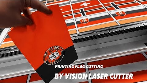 Printed Flags Cutting by Vision Laser Cutter - Fast & Perfect Contour Cutting for Sublimation Prints