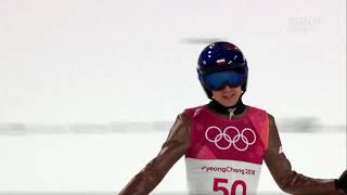 Kamil Stoch IO Pjongczang 2018 1 seria skocznia normalna