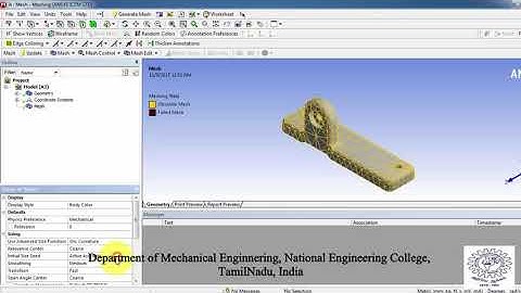 EX NO 3- Ansys Mesh Basics- Bracket